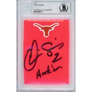 Chris Simms Signed Texas Longhorns Football Pylon Piece Slab Beckett Autographed